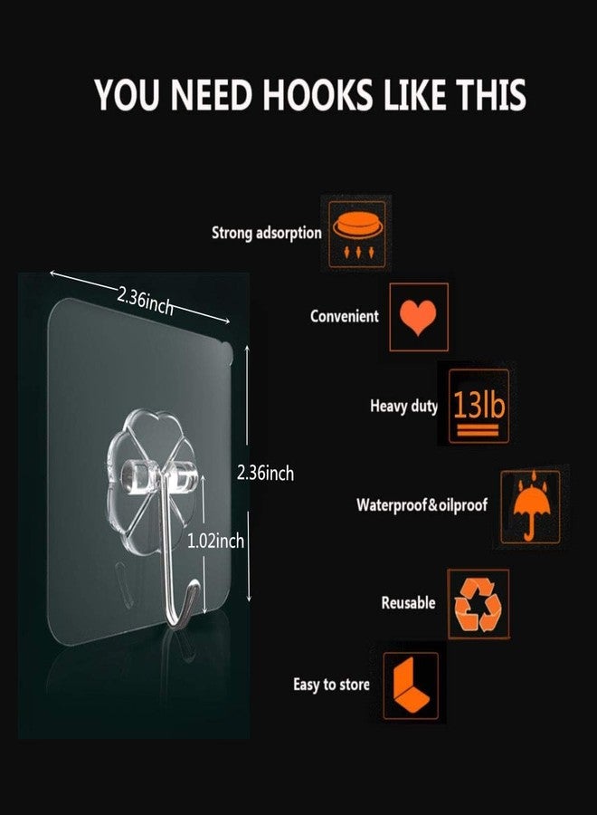 فيجمينت خطافات لاصقة من فيجمنت، وزنها الأقصى 13.2 رطل، خطافات لاصقة شديدة التحمل، شفافة، مقاومة للماء والزيوت، خطافات جدارية للمطبخ والحمام وباب الدش، خطافات متعددة الاستخدامات لتحسين المنزل الخارجي (30 قطعة) - Image 2